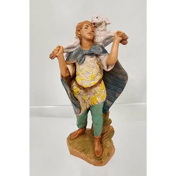 Fontanini Shepherd Boy Blue Cape Lamb Nativity Figure 4" Simonetti 923 - Picture 1 of 7